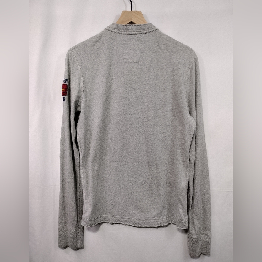 Vintage Hollister Embroidered Long Sleeve Henley Shirt Mens L Gray Retro 90s Y2K - Picture 6 of 12